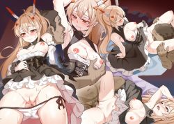 Rule 34 | 1boy, 1girl, ahegao, arm up, licking armpit, armpits, ayanami (azur lane), ayanami (nightfall raiment) (azur lane), azur lane, bare shoulders, black dress, blonde hair, blush, grabbing another&#039;s breast, breasts, breasts out, censored, closed eyes, clothed sex, clothes lift, clothes pull, cunnilingus, dark-skinned male, dark skin, dress, dress lift, dress pull, grabbing, headgear, hetero, interracial, licking, long hair, lying, medium breasts, miazi, missionary, mosaic censoring, multiple views, navel, nipples, on back, open mouth, oral, orange eyes, panties, panty pull, penis, ponytail, pussy, pussy juice, sex, sidelocks, spread legs, sweat, thighs, underwear, vaginal, white panties