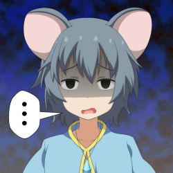 Rule 34 | ..., 1girl, animal ears, black eyes, cato (monocatienus), gloom (expression), grey hair, jewelry, looking at viewer, mouse ears, nazrin, open mouth, pendant, sanpaku, shaded face, short hair, solo, spoken ellipsis, touhou, upper body