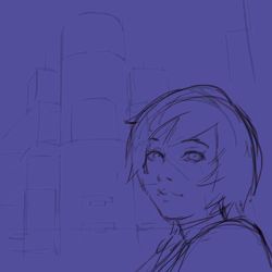 Rule 34 | 1girl, animated, animated gif, blurry, choker, depth of field, ilya kuvshinov, lips, looking at viewer, making-of, original, portrait, short hair, solo, unfinished, upper body