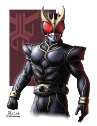 Rule 34 | 1boy, arcle (kuuga), armor, beetle, bodysuit, bug, commentary request, helmet, highres, horns, insect, kamen rider, kamen rider kuuga, kamen rider kuuga (series), kamen rider kuuga (ultimate form), looking at viewer, male focus, red eyes, rider belt, solo, spikes, stag beetle, taikyokuturugi, thumbs up, tokusatsu