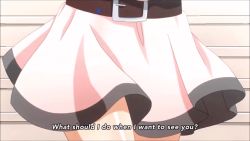 Rule 34 | 10s, 1girl, animated, animated gif, clothes lift, embarrassed, no-rin, panties, skirt, skirt lift, underwear, wind, wind lift