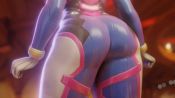 Rule 34 | 1girl, 3d, animated, ass, ass focus, ass shake, blue bodysuit, bodysuit, d.va (overwatch), gloves, jiggle, maxboost, overwatch, overwatch 1, solo, thick thighs, thighs, video, white gloves
