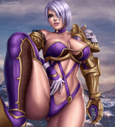 Rule 34 | 1girl, breasts, flowerxl, isabella valentine, large breasts, short hair, smile, solo, soul calibur