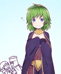 Rule 34 | 1girl, blue eyes, blush, bodysuit, bracelet, breasts, bridal gauntlets, cape, cleavage, cosplay, dark mage (fire emblem awakening), fire emblem, fire emblem: the blazing blade, fire emblem awakening, fire emblem heroes, green hair, grin, hairband, jaffar (fire emblem), jewelry, minjastars, nino (fire emblem), nintendo, open mouth, purple hairband, red hair, short hair, simple background, small breasts, smile, solo, tharja (cosplay), tharja (fire emblem), tiara