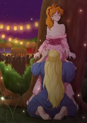 Rule 34 | breasts, cunnilingus, festival, gourry gabriev, japanese clothes, kimono, lina inverse, nipples, oral, slayers, small breasts