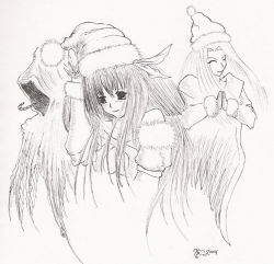 Rule 34 | arc system works, christmas, dizzy (guilty gear), greyscale, guilty gear, monochrome, sketch, solo, tagme