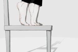 Rule 34 | 1boy, absurdres, avogado6, barefoot, black pants, chair, colored skin, feet, feet only, foot focus, from side, highres, imminent suicide, male focus, noose, on chair, original, pants, shadow, solo, standing, suicide, tiptoes, toenails, toes, white skin
