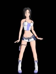Rule 34 | 00s, 3d, animated, animated gif, black background, dancing, eureka seven, eureka seven (series), lowres, miniskirt, name, name (nahopa!), simple background, skirt, solo, talho yuuki, thigh strap