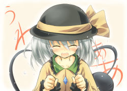 Rule 34 | 1girl, bad id, bad pixiv id, blush, clenched hand, clenched hands, crying, closed eyes, female focus, hat, itsutsuki, komeiji koishi, short hair, silver hair, solo, tears, touhou, upper body
