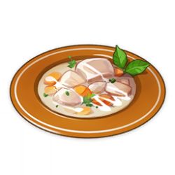 Rule 34 | artist request, carrot, commentary, cream, english commentary, food, food focus, game cg, genshin impact, leaf, lowres, meat, mint, no humans, official art, plate, simple background, stew, still life, third-party source, transparent background, vegetable