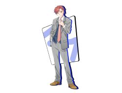 Rule 34 | 1boy, brown eyes, brown hair, game cg, m hold&rsquo;em, necktie, official art, short hair, solo, transparent background, watanabe akio
