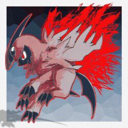 Rule 34 | 359yuyu, absol, animal focus, claws, closed mouth, creatures (company), forehead jewel, game freak, gen 3 pokemon, horns, nintendo, no humans, pokemon, pokemon (creature), red eyes, single horn, solo, white hair, wings