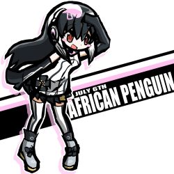 Rule 34 | african penguin (kemono friends), black eyes, black hair, dreamer san, gloves, highres, kemono friends, kemono friends v project, shoes, skirt, tail, virtual youtuber