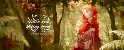 Rule 34 | 1boy, autumn leaves, bishounen, cosplay, highres, idolish7, little red riding hood, little red riding hood (grimm), little red riding hood (grimm) (cosplay), male focus, osaka sougo, outdoors, polora, purple eyes, short hair, solo, white hair
