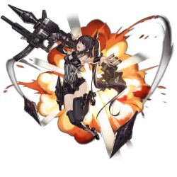 Rule 34 | &gt;:), 1girl, ammunition, architect (girls&#039; frontline), armpits, artist request, asymmetrical clothes, asymmetrical legwear, asymmetrical sleeves, belt, black footwear, black hair, black sleeves, black thighhighs, breasts, covered navel, cross-laced slit, explosion, full body, girls&#039; frontline, hair ornament, high heels, highres, holding, holding rocket launcher, holding weapon, jumping, long hair, looking at viewer, medium breasts, nail polish, navel, official art, one side up, open mouth, outstretched arm, pale skin, pink eyes, rocket, rocket launcher, sangvis ferri, shirt, short shorts, shorts, silver footwear, simple background, smile, smoke trail, solo, striped clothes, striped shirt, teeth, thighhighs, torn clothes, torn shirt, torn sleeves, transparent background, uneven legwear, upper teeth only, v, v-shaped eyebrows, very long hair, weapon