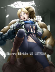 Rule 34 | 1girl, blonde hair, blue eyes, breasts, capcom, looking at viewer, navel, open mouth, resident evil, resident evil 2, resident evil 6, sherry birkin, short hair, thor (deep rising)