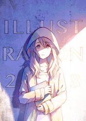 Rule 34 | 1girl, akagi shun, book, closed mouth, holding, holding book, hood, hood up, hooded jacket, jacket, long sleeves, looking at viewer, monochrome, original, shirt, solo, upper body