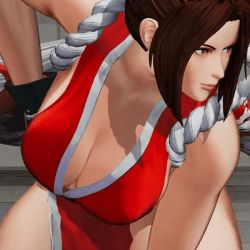 Rule 34 | 1301218, 1girl, 3d, animated, animated gif, bouncing breasts, breasts, cleavage, large breasts, lowres, shiranui mai, snk, the king of fighters, the king of fighters xv, wide hips