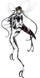 Rule 34 | 1girl, :d, antennae, arthropod girl, bald, breasts, bug spray, extra arms, fewer digits, full body, greyscale, highres, holding, horns, large breasts, looking at viewer, monochrome, monster girl, mosquito girl, mosquito musume, murata yuusuke, navel, official art, one-punch man, open mouth, photo (medium), scar, single horn, smile, solo, traditional media, wings