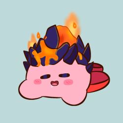 Rule 34 | closed eyes, drooling, fire kirby, highres, kirby, kirby (series), kirby and the forgotten land, nintendo, open mouth, sleeping, volcano fire kirby