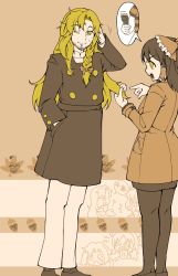 Rule 34 | 1boy, 1girl, acorn, aged up, anger vein, barber, black footwear, black jacket, black pantyhose, black skirt, blonde hair, bow, braid, closed mouth, commentary request, cookie (touhou), facial hair, frilled bow, frills, full body, genderswap, genderswap (ftm), hair bow, hair clipper, hair tubes, hakurei reimu, highres, holding another&#039;s hair, jacket, kirisame marisa, leaf, long hair, looking at another, medium hair, one eye closed, open mouth, pants, pantyhose, razor, red bow, red jacket, rei (cookie), sananana (cookie), scratching head, shoes, side braid, single braid, skirt, smile, stubble, touhou, tsuno (nicoseiga11206720), white pants, yellow eyes