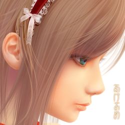 Rule 34 | 1girl, akeome, alice margatroid, blue eyes, bow, ear focus, eyelashes, female focus, gradient hair, happy new year, headband, light brown hair, lips, lucia (artist), multicolored hair, new year, portrait, profile, realistic, simple background, solo, touhou, white background