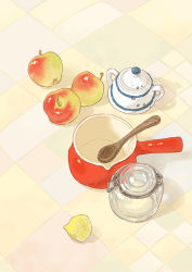 Rule 34 | apple, dahuang, food, food focus, fruit, graphite (medium), jar, lemon, no humans, original, spoon, traditional media
