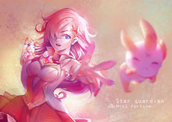 Rule 34 | 1girl, absurdres, alternate costume, alternate hair color, boots, detached sleeves, dress, eyepatch, hair ornament, hair over one eye, highres, league of legends, long hair, magical girl, purple eyes, red hair, miss fortune (league of legends), scar, short dress, solo, star (symbol), star guardian (league of legends), star guardian miss fortune, thigh boots, thighhighs