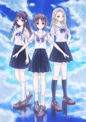 Rule 34 | 3girls, blue reflection, blue reflection (series), character request, long hair, multiple girls, school uniform, smile, tagme