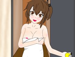 Rule 34 | 1girl, etou kanami, naked towel, nude, smile, toji no miko, towel