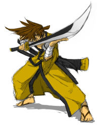 Rule 34 | brown hair, katana, male focus, samurai spirits, snk, sword, tokugawa yoshitora, weapon