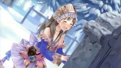 Rule 34 | 1girl, absurdres, atelier (series), atelier rorona, atelier totori, brown hair, collarbone, crying, closed eyes, female focus, hair ornament, highres, indoors, kishida mel, long hair, open mouth, snow, solo, tears, tombstone, totooria helmold, tree
