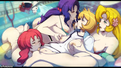 Rule 34 | 4girls, aquarium, artist name, ass, barefoot, bikini, blonde hair, blue eyes, blue hair, bow, breasts, brown eyes, censored, closed eyes, covered navel, creatures (company), cunnilingus, daisy (pokemon), eye contact, finger in another&#039;s mouth, flower, game freak, gen 1 pokemon, grabbing, grabbing another&#039;s breast, green eyes, group incest, group sex, hair bow, hair flower, hair ornament, incest, indoors, large areolae, large breasts, lifebuoy, lily (pokemon), long hair, looking at another, medium hair, misty (pokemon), mosaic censoring, multiple girls, nintendo, nipple stimulation, nipple tweak, nipples, nude, oral, orange hair, orphen (pink seito), pokemon, pokemon (anime), pokemon (classic anime), pokemon hgss, red hair, saliva, seaking, shimaidon (sex), siblings, sisters, swim ring, swimsuit, tongue, tongue out, violet (pokemon), yuri
