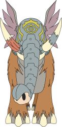Rule 34 | absurdres, armor, digimon, digimon (creature), highres, mammon (digimon), mammoth, solo, transparent background, tusks