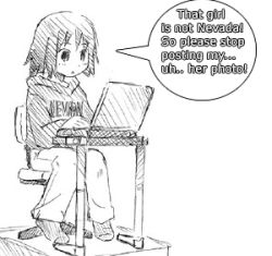 Rule 34 | 1girl, animification, casual, chair, computer, english text, greyscale, laptop, long sleeves, lowres, monochrome, nevada-tan, pants, real life, real life insert, simple background, sitting, socks, solo, speech bubble, table, third-party edit, white background