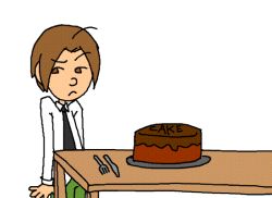 Rule 34 | 10s, 1boy, 2girls, 4chan, amputee, animated, animated gif, armless amputee, barefoot, brown eyes, brown hair, cake, double amputee, eating, english text, food, green eyes, hands on own hips, ibarazaki emi, katawa shoujo, knife, multiple girls, nakai hisao, necktie, no pupils, open mouth, pimmy, pleated skirt, red hair, simple background, sitting, skirt, socks, squiggle, striped clothes, striped socks, table, tezuka rin, twintails, white background
