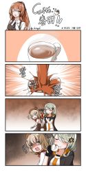 Rule 34 | 3girls, 4koma, bad id, bad twitter id, beret, coffee, coffee mug, comic, commentary request, cup, closed eyes, fnc (girls&#039; frontline), girls&#039; frontline, hair over one eye, hat, highres, leaf, springfield (girls&#039; frontline), maple leaf, mug, multiple girls, one eye closed, surprised, syrup, tac-50 (girls&#039; frontline), translation request, winterfall (artenh)