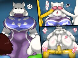 Rule 34 | 1girl, 2boys, ahegao, angry, asriel dreemurr, ass, bed, bedroom, blush, breasts, brown hair, completely nude, cum, cum in pussy, enigi09, frisk (undertale), furry, furry female, furry with non-furry, group sex, heart, highres, huge ass, huge breasts, incest, interspecies, large breasts, mating press, missionary, mother and son, multiple boys, nude, on bed, open mouth, sandwiched, sex, sex from behind, short hair, size difference, speech bubble, threesome, tongue, tongue out, toriel, undertale