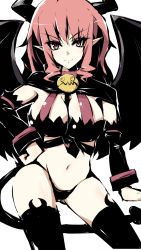 Rule 34 | 1girl, boots, breasts, demon girl, detached sleeves, disgaea, highres, horns, pointy ears, red hair, succubus (disgaea), tail, thigh boots, thighhighs, watao, wings