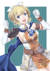 Rule 34 | 1girl, aomidoro (pixiv 317717), bad id, bad pixiv id, belt, belt buckle, blonde hair, blue cape, breasts, buckle, cape, cassandra alexandra, cleavage cutout, clothing cutout, detached collar, dress, elbow gloves, gloves, hair ribbon, multicolored clothes, multicolored dress, no legwear, ponytail, ribbon, sideboob, solo, soul calibur, soulcalibur, soulcalibur vi