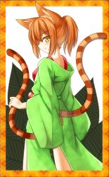 Rule 34 | 1girl, animal ears, cat ears, cat tail, highres, japanese clothes, kimono, minaha (playjoe2005), multiple tails, nekomata (shikihime zoushi), shikihime zoushi, short hair, solo, tail