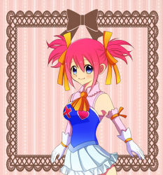 Rule 34 | 1girl, artist request, blue eyes, fairy tail, gloves, pink hair, sheria blendy, short hair, smile, solo, twintails