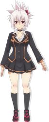 Rule 34 | 1girl, ayakashi triangle, full body, highres, kazamaki matsuri, kazamaki matsuri (female), school uniform, smile, transparent background