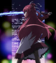 Rule 34 | 00s, 11eyes, 1girl, anime screenshot, dress, highres, kusakabe misuzu, red hair, screencap, solo, sword, weapon