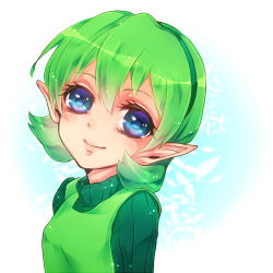 Rule 34 | 1girl, bad id, bad pixiv id, blue eyes, green hair, hairband, lowres, nintendo, pointy ears, saria (zelda), smile, solo, the legend of zelda, the legend of zelda: ocarina of time