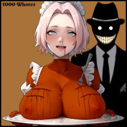 Rule 34 | bitch, breasts, cannibalism, cooked, corpse, death, guro, haruno sakura, large breasts, looking at viewer, murder, slut, whore