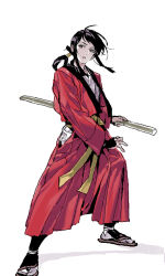 Rule 34 | 1girl, armor, bakumatsu rouman, bakumatsu rouman dainimaku, black hair, fighting stance, hakama, hakama skirt, highres, holding, holding sword, holding weapon, japanese armor, japanese clothes, katana, kimono, kote, long hair, looking at viewer, nobita (makoto7060355), ponytail, ready to draw, red hakama, red kimono, sheath, sidelocks, skirt, snk, solo, split ponytail, sword, takane hibiki, twintails, weapon