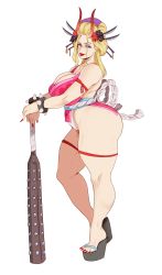 Rule 34 | 1girl, absurdres, ass, black maria (one piece), blonde hair, blue eyes, breasts, highres, horns, huge ass, huge breasts, lipstick, makeup, nail polish, one piece, red lips, sunnysundown, tagme, thick thighs, thighs