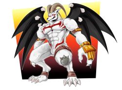 Rule 34 | belphemon, belphemon rage mode, belphemon rage mode (mutant), belt, chalk (chalkmoo), claws, demon, digimon, digimon (creature), horns, monster, multiple wings, muscular, no humans, pale skin, wings