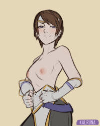 Rule 34 | 1girl, breasts, brown hair, fire emblem, fire emblem: path of radiance, fire emblem: radiant dawn, kalruna, nintendo, short hair, small breasts, tanith (fire emblem)